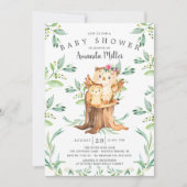 Adorable Babyschale und Mama Babydusche Einladung (Vorderseite)