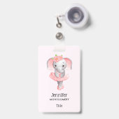 Adorable Ballerina Elephant En Pointe Ausweis (Vorderseite mit einziehbar)