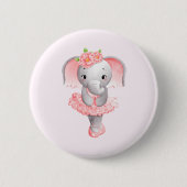 Adorable Ballerina Elephant En Pointe Button (Vorderseite)