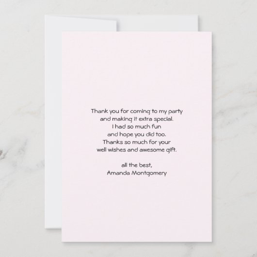 Adorable Ballerina Elephant En Pointe Dankeskarte (Rückseite)