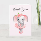 Adorable Ballerina Elephant En Pointe Dankeskarte (Vorderseite)