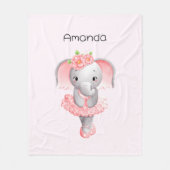 Adorable Ballerina Elephant En Pointe Fleecedecke (Vorderseite)