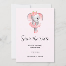 Adorable Ballerina Elephant En Pointe Save The Date