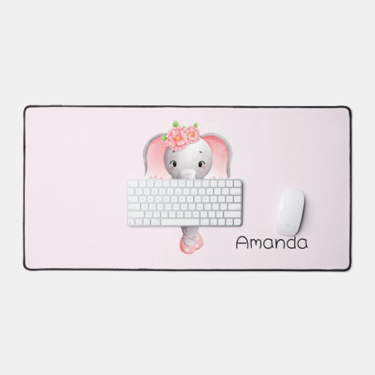 Adorable Ballerina Elephant En Pointe Schreibtischunterlage (Tastatur & Maus)