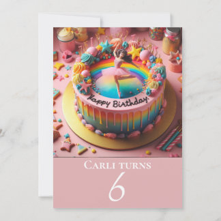 ADORABLE BALLERINA GEBURTSTAG CAKE PARTY EINLADUNG