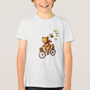 Adorable Bär Reiten mit Honig und Biene Tri-Blend Shirt