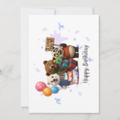 Adorable Bären Trio Happy Birthday Card Dankeskarte (Vorderseite)