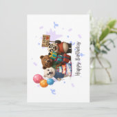 Adorable Bären Trio Happy Birthday Card Dankeskarte (Stehend Vorderseite)