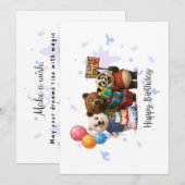 Adorable Bären Trio Happy Birthday Card Dankeskarte (Vorne/Hinten)