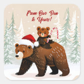 Adorable Bären und festliche Botschaft Quadratischer Aufkleber (Vorderseite)