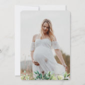 Adorable Bärengrün Neutral Baby Dusche Foto Einladung (Rückseite)