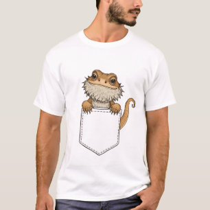 Adorable Bartdrache pinkelt aus Tasche - Niedlich T-Shirt