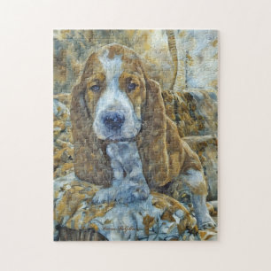 Adorable Basset Hound Puppy Puzzle