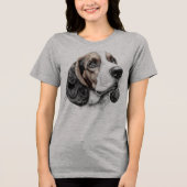 Adorable Basset Hound Sketch Niedlich Hunde Liebha Tri-Blend Shirt (Vorderseite)