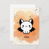 Adorable Bat Buddy - Kawaii Minimalistisches Kinde Dankeskarte (Vorne/Hinten)