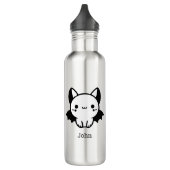 Adorable Bat Buddy - Kawaii Minimalistisches Kinde Edelstahlflasche (Links)