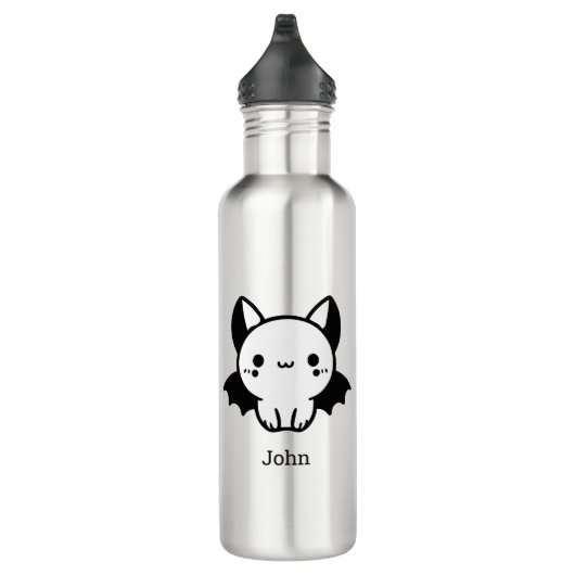 Adorable Bat Buddy - Kawaii Minimalistisches Kinde Edelstahlflasche (Rechts)