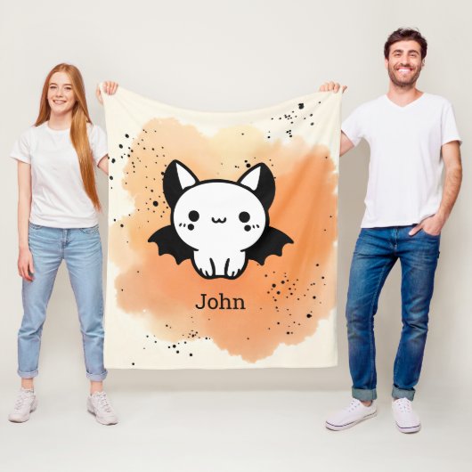 Adorable Bat Buddy - Kawaii Minimalistisches Kinde Fleecedecke (Beispiel)