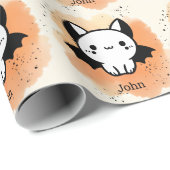 Adorable Bat Buddy - Kawaii Minimalistisches Kinde Geschenkpapier (Rolleneckpunkt)