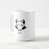 Adorable Bat Buddy - Kawaii Minimalistisches Kinde Kaffeetasse (Vorderseite Links)