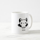 Adorable Bat Buddy - Kawaii Minimalistisches Kinde Kaffeetasse (VorderseiteRechts)