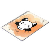 Adorable Bat Buddy - Kawaii Minimalistisches Kinde Notizblock (Linke Seite)