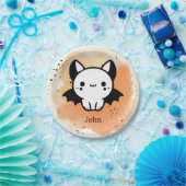 Adorable Bat Buddy - Kawaii Minimalistisches Kinde Pappteller (Party)