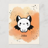 Adorable Bat Buddy - Kawaii Minimalistisches Kinde Postkarte (Vorderseite)