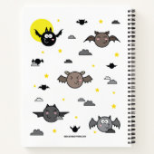 Adorable Bat Illustration Spiral Notebook Notizblock (Rückseite)