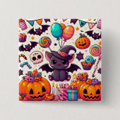 Adorable bat kawaii halloween button (Vorderseite)