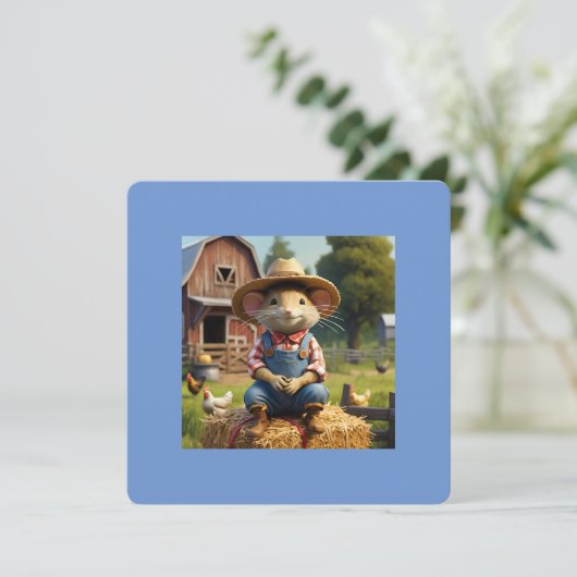 Adorable Bauer Mouse Einladung (Stehend Vorderseite)