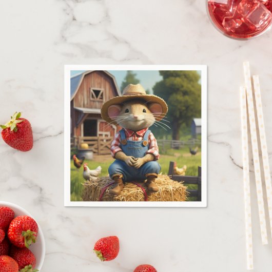 Adorable Bauer Mouse Napkin Serviette (Beispiel)