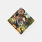 Adorable Bauer Mouse Napkin Serviette (Ecke)