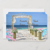 Adorable Beach Arbor Bloral Hochzeit Einladung (Vorderseite)