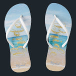 Adorable Beach Gold Glitzer Bridge - Personalisier Badesandalen<br><div class="desc">Niedlicher Strand mit goldglänzender Braut und Ihrem Namen. Wählen Sie den Kostümknopf,  um Stil,  Farbe und Größe der Schriftart zu ändern.Jedes Mädchen würde Liebe haben,  dieses elegante und stilvolle Design zu haben.</div>