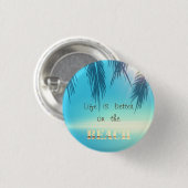Adorable Beach Palm Blätter Button (Vorne & Hinten)