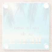 Adorable Beach Palm Blätter Glasuntersetzer (Rückseite)