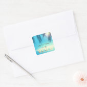 Adorable Beach Palm Blätter Quadratischer Aufkleber (Umschlag)