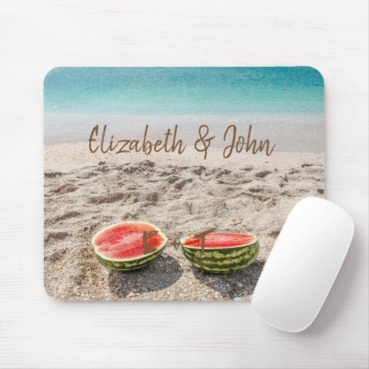 Adorable Beach, Sand, Watermelon - Personalisiert Mousepad (Mit Mouse)
