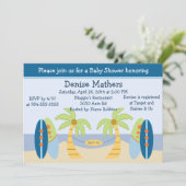 Adorable "Beach/Surfboards" Kinderdusche Einladung (Stehend Vorderseite)