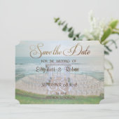 Adorable Beach Wedding, Blumenstrauß Save the Date (Stehend Vorderseite)