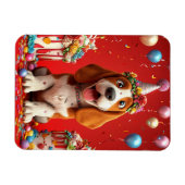 Adorable Beagle Hund feiert Geburtstag Magnet (Horizontal)