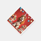 Adorable Beagle Hund feiert Geburtstag Serviette (Ecke)