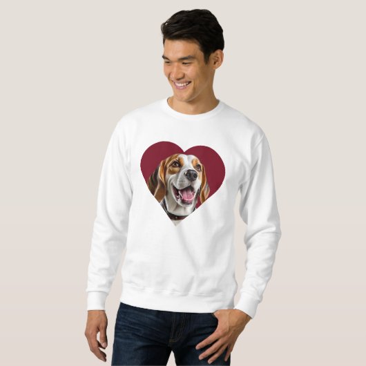 Adorable Beagle in Heart Shape Design Sweatshirt (Vorne ganz)
