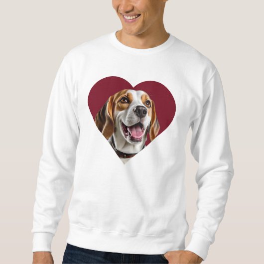Adorable Beagle in Heart Shape Design Sweatshirt (Vorderseite)