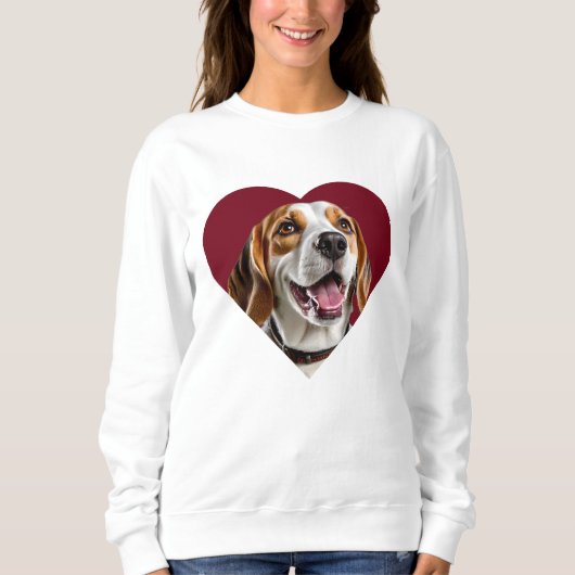 Adorable Beagle in Heart Shape Design Sweatshirt (Vorderseite)