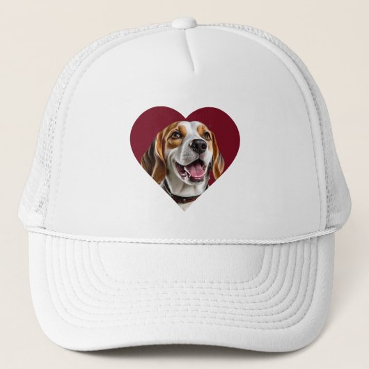 Adorable Beagle in Heart Shape Design Truckerkappe (Vorderseite)