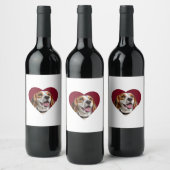 Adorable Beagle in Heart Shape Design Weinetikett (Flaschen)