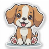 Adorable Beagle Welpe - Pastell Aufkleber (Vorderseite)