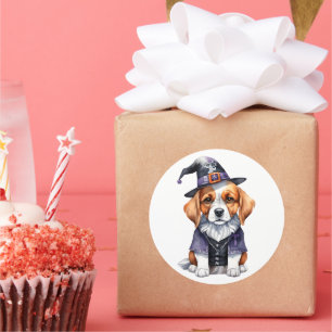 Adorable Beagle Welpen Halloween Spooky Season Runder Aufkleber